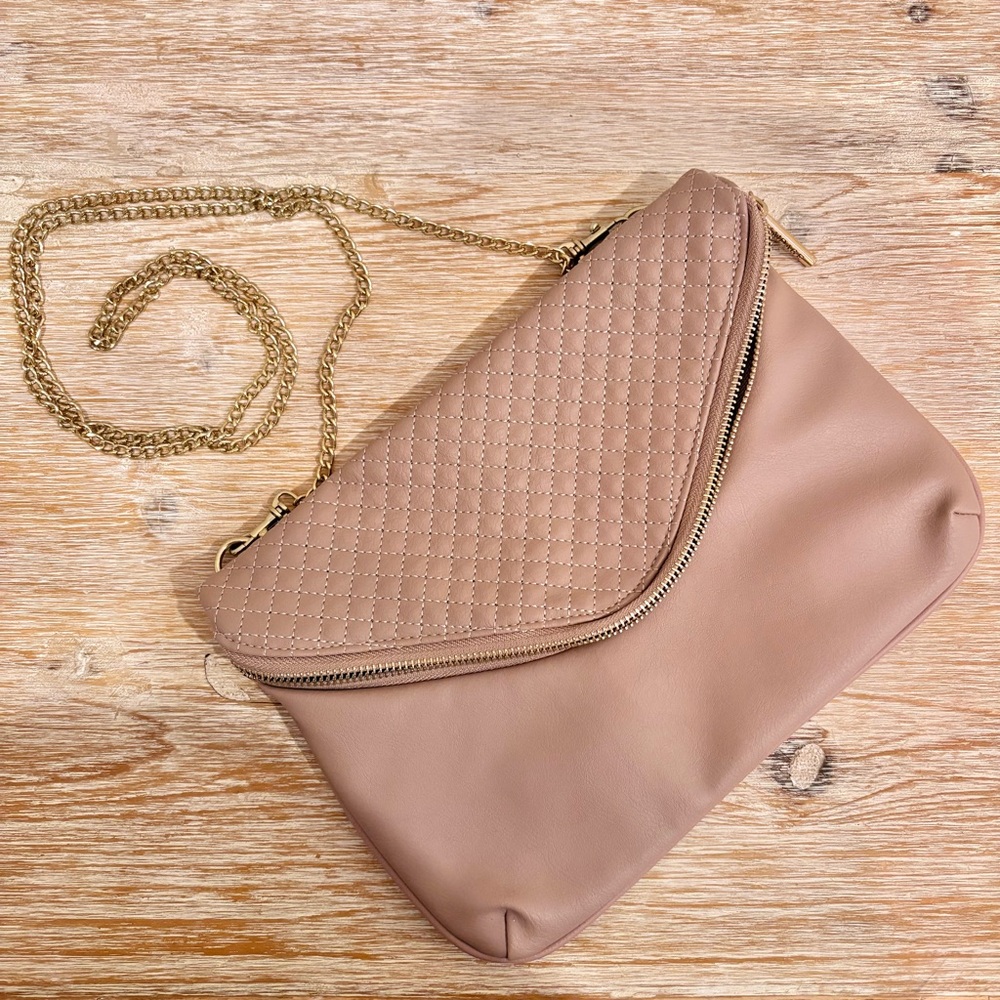 Rampage Mauve Crossbody Handbag with Removable Chain